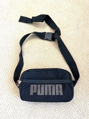 PUMA Icon 2.0 Black Belt Bag Rose Gold-Tone Hardwear